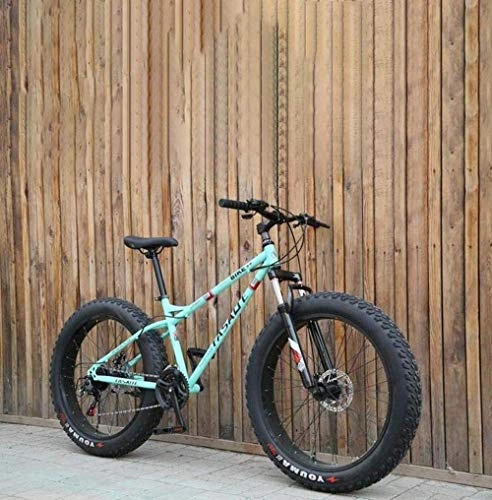 Bicicletas de montaña Fat Tires : CXY-JOEL Adult Fat Tire Mountain Bike Doble Freno de Disco / Cruiser Bicicletas Playa Moto de Nieve Bicicleta 24 Pulgadas Aleación de Aluminio Ruedas-Azul_7 Velocidad, Azul, 7 Velocidades