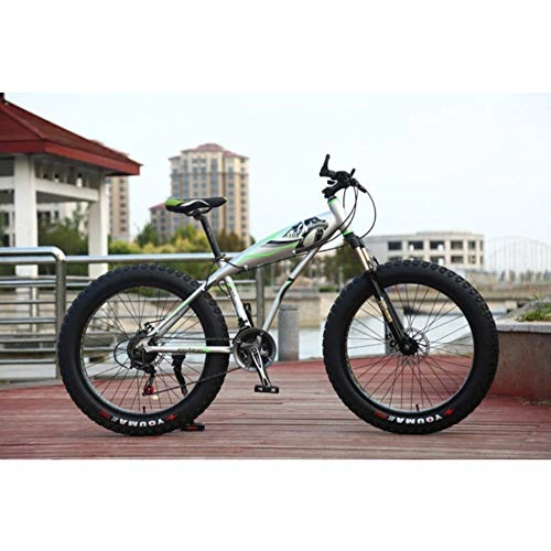 Bicicletas de montaña Fat Tires : Dengjiam 26 * 4.0 Fat Bike 7 / 21 / 24 / 27 Speed Mountain Bike Aleacin de Aluminio Amortiguadores Bicicleta neumtico Grande Snow Bike-A_26inch_27_Speed
