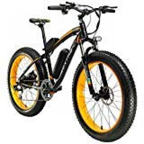 Bicicletas de montaña Fat Tires : Extrbici Bicicleta elctrica usada Xf660 500W 48V BMX Snowmobile 7 Speed Electric Mountain Bike (Amarillo)