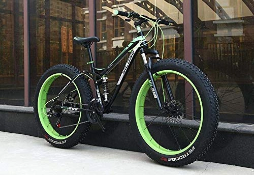 Bicicletas de montaña Fat Tires : FANG Bicicleta de montaña Fat Tire para Adultos, Cuadro de Acero con Alto Contenido de Carbono, Cuadro de suspensin Doble rgido, Freno de Doble Disco, neumtico de 4.0 Pulgadas