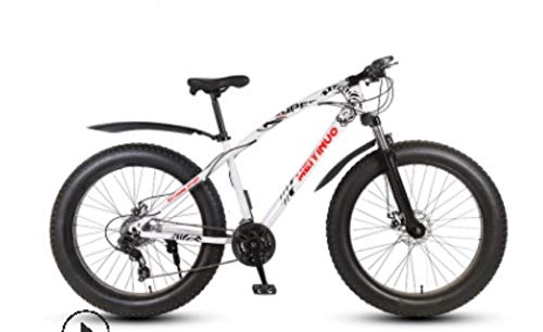 Bicicletas de montaña Fat Tires : GUIO 26-Inch Double Disc Brake Wide Tire Variable Speed Adult Mountain Bike Fat Bike, 2