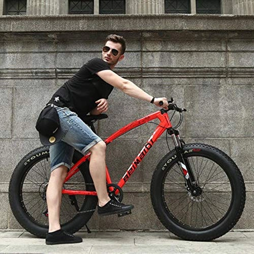 Bicicletas de montaña Fat Tires : GUIO7 / 21 / 24 / 27 Speed 26x4.0 Fat Bike Mountain Bike Snow Bicycle Shock Fork, Without Folding, 21 Speed