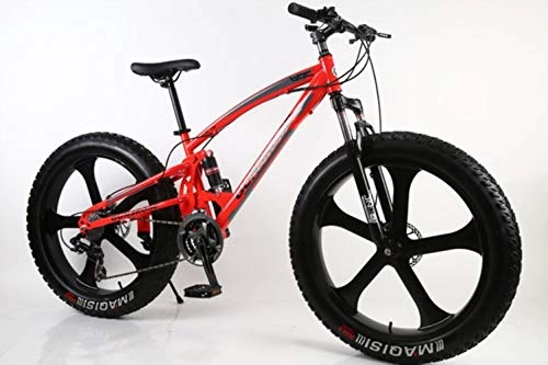 Bicicletas de montaña Fat Tires : GuiSoHn 4.0 Fat Tire Bicicleta de montaña de 26 pulgadas, bicicleta de montaña de acero de alto carbono, bicicleta de playa y nieve, color GuiSoHn-514687989, tamao talla nica