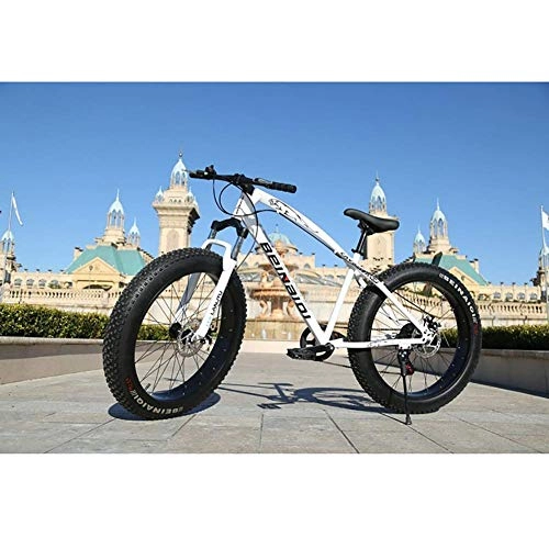 Bicicletas de montaña Fat Tires : GuoEY Bicicleta de montaña de absorción de Choque de neumáticos Grandes ensanchada de 4.0 Bicicleta de Carretera de Playa con Freno de Doble Disco de 26 Pulgadas, Adecuada para múltiples escenas:
