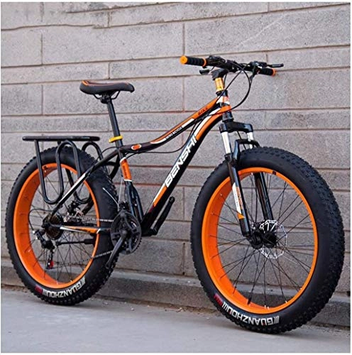 Bicicletas de montaña Fat Tires : MKWEY Hombre Fat Bike Bicicleta de montaña Cruiser Bike Bicicleta Paseo Deporte Playa Viajes, Orange a, 26 Pulgadas 24 Speed