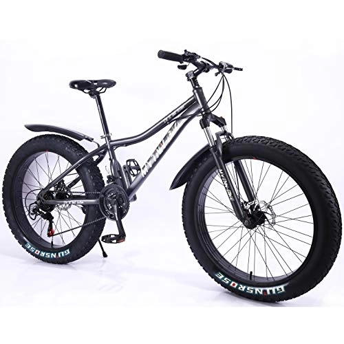 Bicicletas de montaña Fat Tires : MYTNN Fatbike - Bicicleta de montaña (26 pulgadas, 21 marchas, Shimano Fat Tyre, 47 cm), color gris