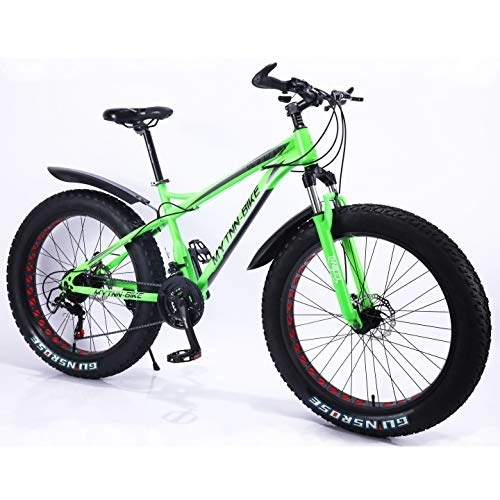 Bicicletas de montaña Fat Tires : MYTNN Fatbike - Bicicleta de montaña (26 pulgadas, 21 velocidades, Shimano Fat Tyre, 47 cm), color verde