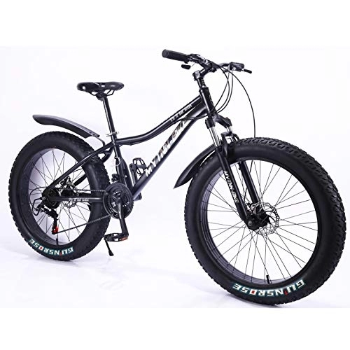 Bicicletas de montaña Fat Tires : MYTNN Fatbike - Bicicleta de montaña de 26 pulgadas, 21 velocidades Shimano Fat Tyre, 47 cm, color Negro , tamaño 66, 04 cm, tamaño de rueda 26.0