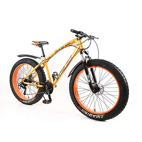 Bicicletas de montaña Fat Tires : MYTNN Fatbike - Bicicleta de montaña de 26 Pulgadas, 21 velocidades Shimano Fat Tyre, 47 cm RH Snow Bike Fat Bike, Naranja