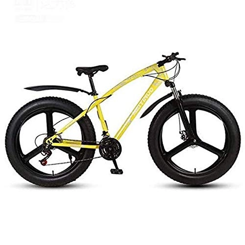 Bicicletas de montaña Fat Tires : Qinmo 26 Pulgadas Fat Tire Bicicletas de montaña Bicicletas for Adultos, MTB, Acero de Alto Carbono Suspensin Marco Tenedor, Doble Freno de Disco, E, 21-27 Velocidad (Color : C, Size : 24 Speed)