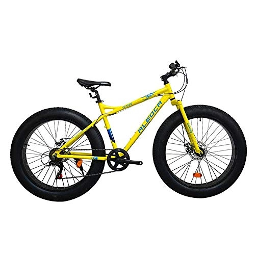 Bicicletas de montaña Fat Tires : RTRD Bicicleta deportiva al aire libre, 26 pulgadas 7 velocidades de cambio doble disco frenos fuera de carretera, 4.0 neumáticos moto de nieve playa adulto bicicleta, amarillo
