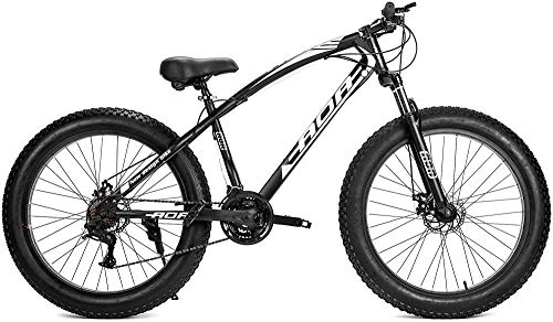 Bicicletas de montaña Fat Tires : SYCY Bicicleta de montaña Fat Tire con suspensión Delantera - Ruedas de 26 Pulgadas - 21 velocidades múltiples - Frenos de Disco Doble Bicicletas de Carretera híbridas