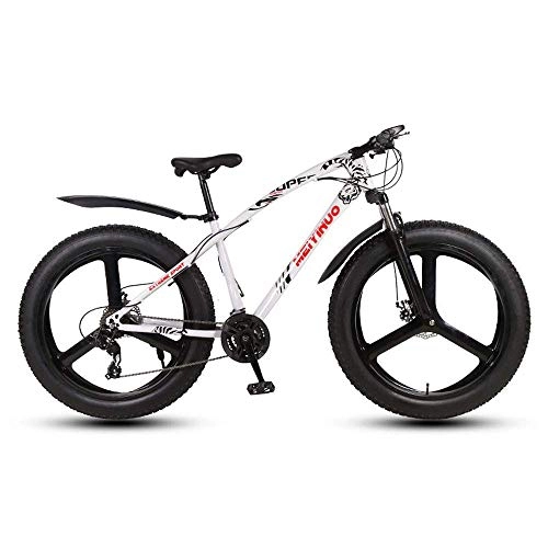Bicicletas de montaña Fat Tires : XHCP Bicicleta de montaña, Amortiguador de Velocidad Variable para Estudiantes, Bicicletas para Hombres y Mujeres, 21 / 24 / 27 Velocidad Pareja Bicicleta de montaña, MTB, Negro, 24 velocidades