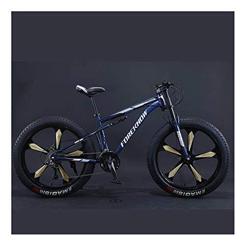 Bicicletas de montaña Fat Tires : YCHBOS Bicicleta de Montaña 26 Pulgadas para Adultos Neumáticos Gruesos, 27 Velocidad Fat Bike Bicicleta de Nieve, Suspensión Completa, Doble Freno de DiscoD