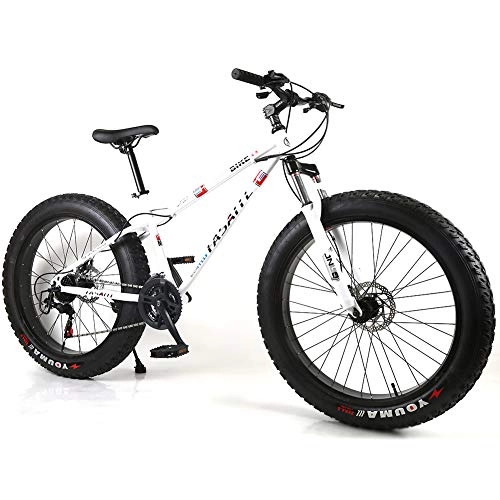 Bicicletas de montaña Fat Tires : YOUSR Bicicleta Horquilla suspensión Bicicletas de montaña para jóvenes Bicicleta de 20 Pulgadas para Hombres y Mujeres White 26 Inch 27 Speed
