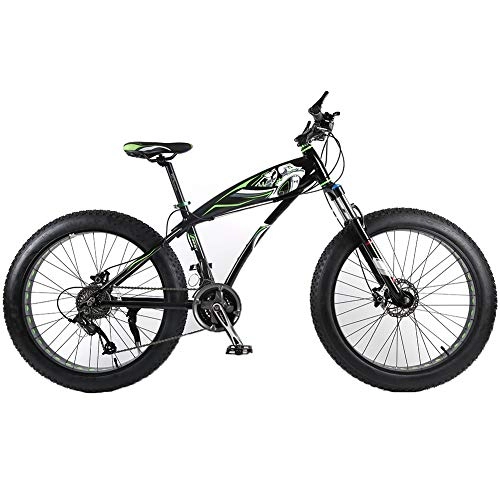 Bicicletas de montaña Fat Tires : YOUSR MTB Horquilla Suspensión Fat Bike Bicicleta de 27, 5 Pulgadas para Hombre y Bicicleta para Mujer Black 26 Inch 7 Speed
