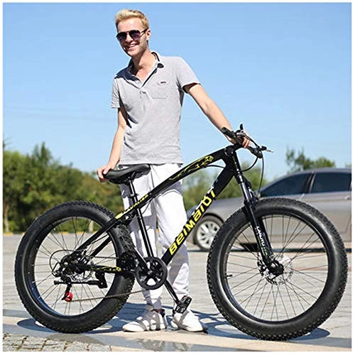 Bicicletas de montaña Fat Tires : YXYLD Fat Tire Mountain Bike para Adolescentes De Hombres Y Mujeres Adultos, Marco De Acero De Alto Carbono, 7 / 2124 / 27 Velocidad Doble Freno De Disco Moto De Nieve
