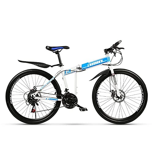 Bicicletas de montaña plegables : Bicicleta De MontañA De 26 ”Bicicleta De MontañA con SuspensióN Completa 21 / 24 / 27 / 30 Velocidades Doble Amortiguador Bicicleta Freno Disco Doble Acero Alto Carbono Plegable