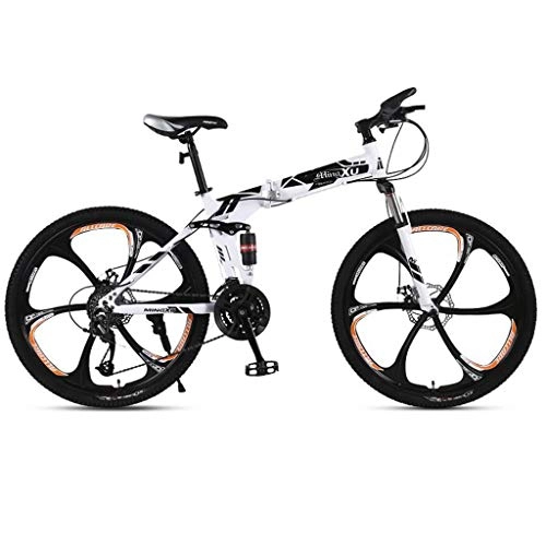 Bicicletas de montaña plegables : Bicicleta de montaña Mountainbike Bicicleta De 26 pulgadas de bicicletas de montaña, bicicletas plegables hardtail, suspensión completa y doble freno de disco, marco de acero al carbono MTB Bicicleta