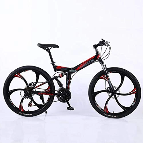 Bicicletas de montaña plegables : Bicicleta de montaña Mountainbike Plegable bicicleta de montaña Bicicletas 26 pulgadas 21 24 27 velocidades de doble enganche de marcos Barranco bicicletas de doble freno de disco de acero al carbono