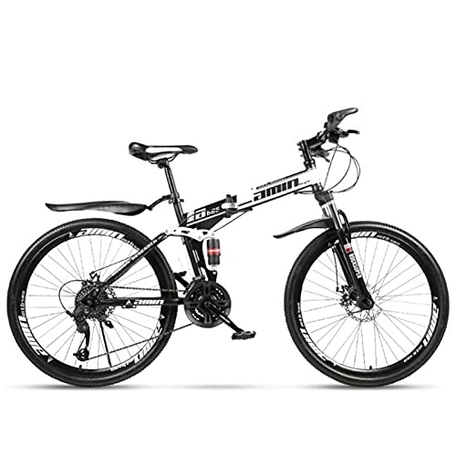 Bicicletas de montaña plegables : Bicicleta de montaña plegable de 26 pulgadas, bicicleta de montaña con suspensión completa, sistema de absorción de impactos, freno de disco Mécánico, adaptada al ciclismo en exterior (rueda de