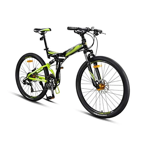 Bicicletas de montaña plegables : Bicicleta de montaña plegable de 26 pulgadas, bicicletas de carretera con frenos de disco, bicicleta de 27 velocidades, MTB para hombres / mujeres, cuadro de aleación de aluminio, horquilla delanter