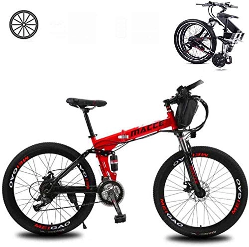 Bicicletas de montaña plegables : Bicicleta eléctrica Las bicicletas plegables eléctricos for adultos con 26 en 36V extraíble de gran capacidad 8Ah de iones de litio de la montaña E-Bici 21 ligereza y velocidad de bicicletas for unise