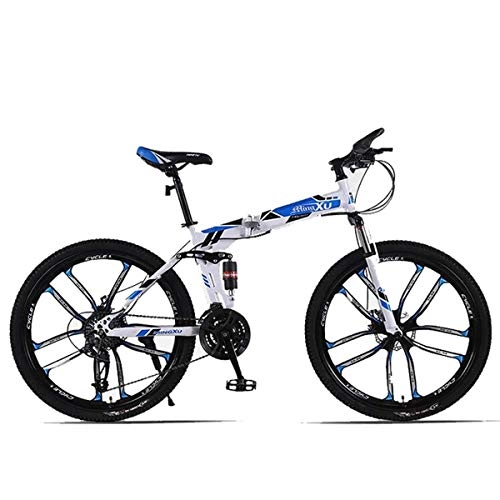 Bicicletas de montaña plegables : Bicicleta Montaña Adulto, Bicicleta de Montaña Plegable de 26", Bicicleta de Cercanías Compacta, Transmisión para Adultos, Jóvenes y Niñas, Velocidad F 27