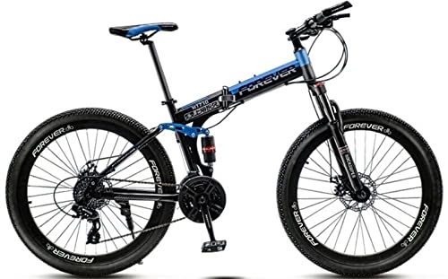 Bicicletas de montaña plegables : Bicicleta Plegable De Montaña Para Adultos De 21 Velocidades, Suspensión Delantera MTB De 26 Pulgadas, Ruedas De Absorción De Golpes, Bicicleta Para Hombre Y Mujer blue, 26 inches