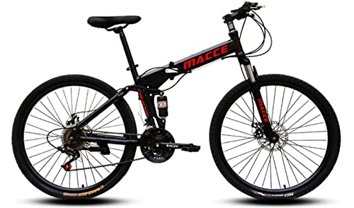 Bicicletas de montaña plegables : Bicicleta Plegable Freno De Doble Disco Mountain Bike Unisex, Bicicletas De Montaña 24, 26 Pulgadas, Para Hombre Y Mujer MTB Bike Con Asiento Ajustable black, 26 inches