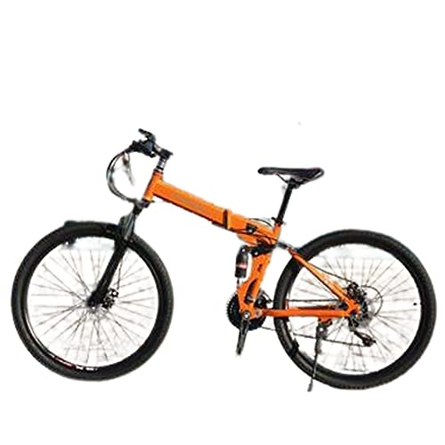 Bicicletas de montaña plegables : Bicicletas de Montaña Plegables Ciclismo para Adultos Mujer Velocidad Variable Adulto, Orange, 26 Inch 21 Speed