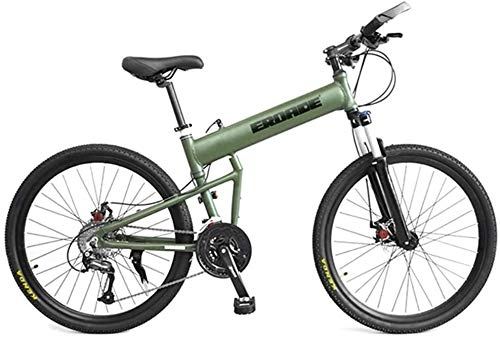 Bicicletas de montaña plegables : EMPTY Bicicleta de montaña, 26" Plegable Ligero de aleacin MTB Rgidas Suspensin Delantera Frenos de Doble Disco 21 / 24 / 27Speed, Amarillo, 27 de Velocidad (Color : Green, Size : 24 Speed)