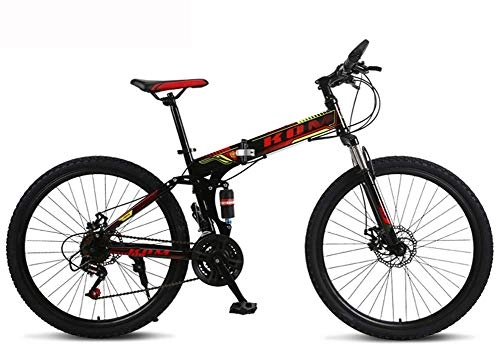 Bicicletas de montaña plegables : FBDGNG Bicicleta de montaña plegable 27 velocidades Bicicletas marco de aluminio freno de disco