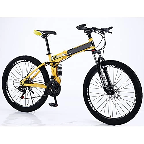 Bicicletas de montaña plegables : FGKLU Bicicleta de montaña Plegable con suspensión Completa, Frenos de Disco de 26 Pulgadas y 21 velocidades, Bicicletas MTB, Bicicletas MTB para Hombres y Mujeres
