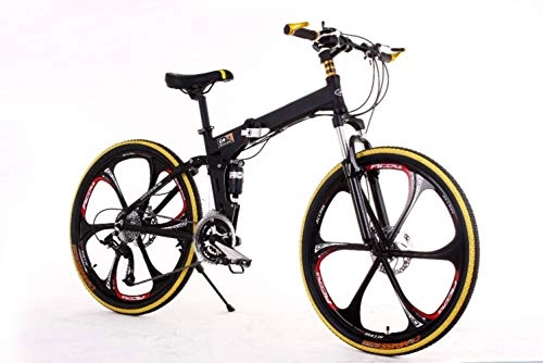 Bicicletas de montaña plegables : GuiSoHn Bicicleta de montaña con doble amortiguación, freno de disco doble, bicicleta plegable de 26 pulgadas con suspensión para hombre, color GuiSoHn-5498446655, tamaño talla única