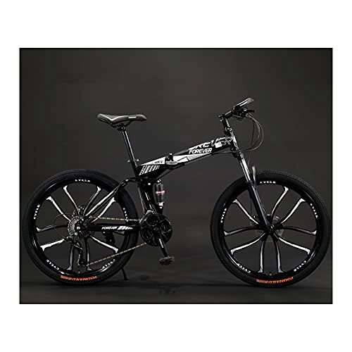 Bicicletas de montaña plegables : GWL Bicicleta Plegable para Adultos, 24 26 Pulgadas Adecuada, Bicicleta de montaña prémium para niños, niñas, Hombres y Mujeres / White / 24inch