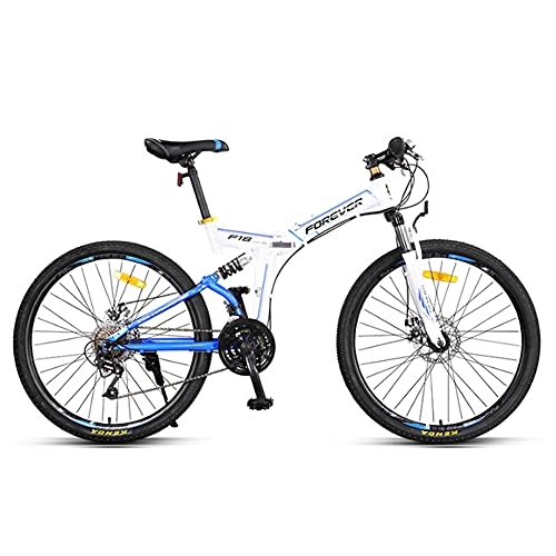 Bicicletas de montaña plegables : GWL Bicicleta Plegable para Adultos, 26 Pulgadas Adecuada para 170-185cm, Bicicleta de montaña prémium para niños, niñas, Hombres y Mujeres / Blue