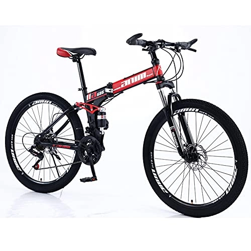 Bicicletas de montaña plegables : GWL Bicicleta Plegable para Adultos, 26 Pulgadas Bike Sport Adventure - Bicicleta para Joven, Mujer Mountain Bike, Aluminio, Unisex Adulto Negro / B / 21speed