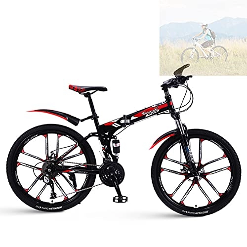 Bicicletas de montaña plegables : GWL Bicicleta Plegable para Adultos, Bicicleta De Montaña De 26 Pulgadas, Bike Sport Adventure, Portátil, Duradera, Bicicleta De Carretera, Bicicleta De Ciudad / B