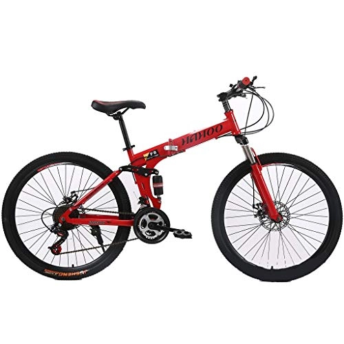 Bicicletas de montaña plegables : GWM Bicicleta Plegable 21 de Velocidad de Bicicletas de montaña Doble absorción de Choque de Bicicleta for Mujer y Hombre de la Bicicleta de la Ciudad del Viajero (Size : L)