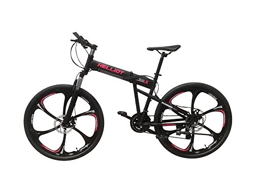 Bicicletas de montaña plegables : Helliot Bikes Hummer 01 Bicicleta de montaña Plegable, Adultos Unisex, Negra, M-L