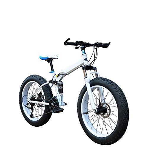 Bicicletas de montaña plegables : HY-WWK Bicicletas de Montaña para Adultos, Freno de Doble Disco 20 / 26 Pulgadas Plegable 4.0 Fat Tire Bike 7 / 21 / 24 / 27 / 30 Velocidad con Amortiguación, Amarillo, Velocidad B 30, Negro