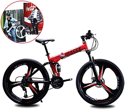 Bicicletas de montaña plegables : Jjwwhh Boy Plegable Bicicletas de Amortiguador porttil Adultos y Chica de la Bicicleta de la Bicicleta / Red