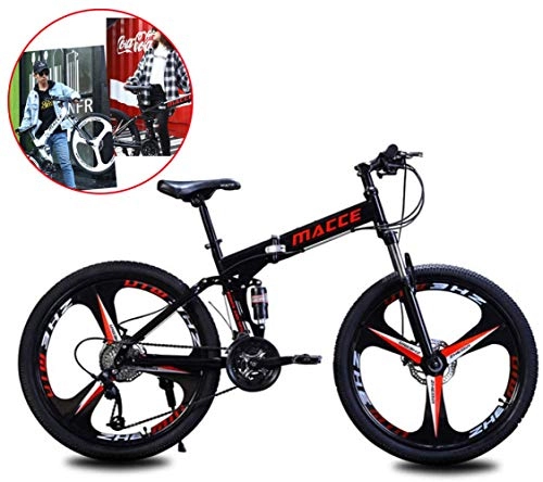 Bicicletas de montaña plegables : Jjwwhh Boy Plegable Bicicletas de Amortiguador portátil Adultos y Chica de la Bicicleta de la Bicicleta / Negro