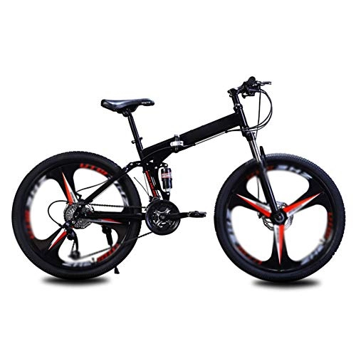 Bicicletas de montaña plegables : JTYX Bicicletas Plegables para Adultos Bicicleta de montaña Plegable de Velocidad Variable 3 Ruedas de Corte Bicicletas de Carretera para Hombres y Mujeres, 24 Pulgadas