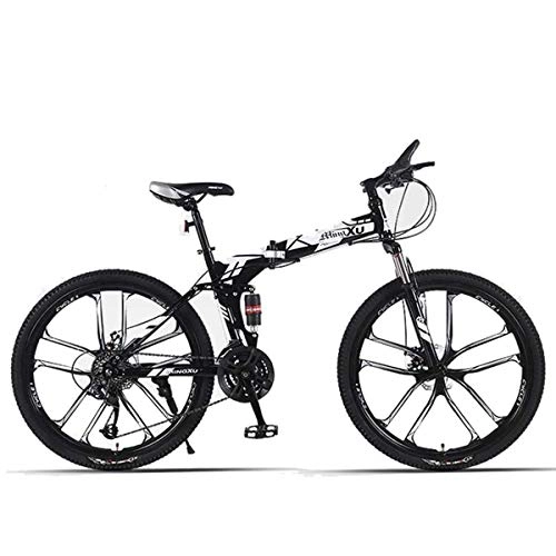 Bicicletas de montaña plegables : KOSGK Bicicletas Unisex 26 '27-Speed Plegable Mountain Trail Bicicleta Compact Bike Drivetrain para Adultos JVenes NiOs Y NiAs