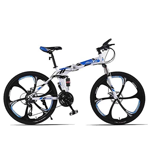 Bicicletas de montaña plegables : KOSGK Bicicletas Unisex 26 '27-Speed ​​Plegable Mountain Trail Bicicleta Compact Bike Drivetrain para Adultos JóVenes NiñOs Y NiñAs