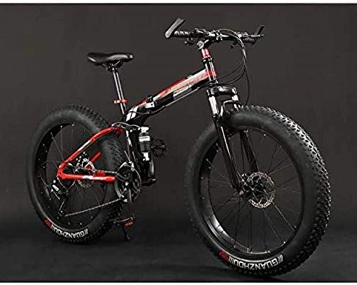 Bicicletas de montaña plegables : LFSTY Bicicleta Plegable de Bicicletas de montaña, Bicicletas de MTB de Doble suspensión Fat Tire, Cuadro de Acero con Alto Contenido de Carbono, Freno de Doble Disco