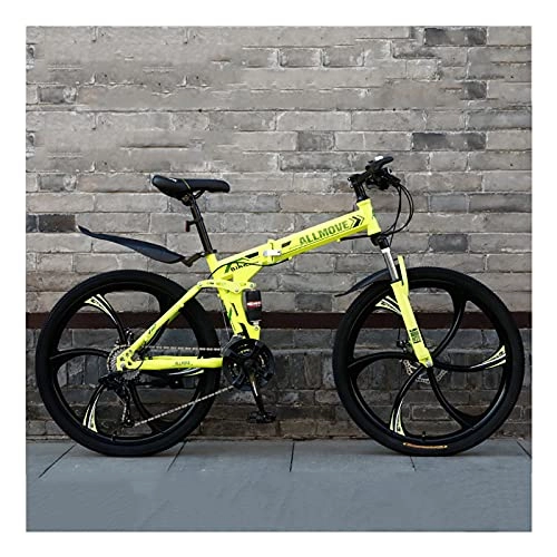 Bicicletas de montaña plegables : LHQ-HQ Bicicleta Plegable De Montaña para Adultos 21 Velocidades MTB Bicicleta De Freno De Disco Doble Rueda De 26"Doble Suspensión, D