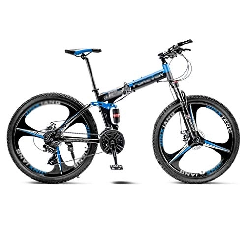 Bicicletas de montaña plegables : LIUCHUNYANSH Mountain Bike Bicicleta para Joven Bicicletas MTB 21 velocidades MTB del Camino de Bicicletas Plegables de Ruedas for los Hombres de Las Mujeres Adultas (Color : Blue, Size : 26in)
